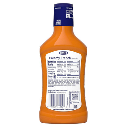 Kraft Creamy French Dressing – Ingredient-Conscious Dressing for Heartburn-Friendly Meals, 16 fl oz Bottle