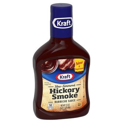 Kraft Hickory Smoke Slow-Simmered Barbecue Sauce, 17.5 oz Bottle – Father's Day Pantry Upgrade for the Family Grill Master