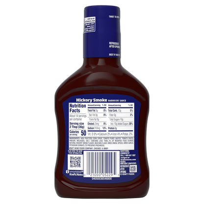 Kraft Hickory Smoke Slow-Simmered Barbecue Sauce, 17.5 oz Bottle – Father's Day Pantry Upgrade for the Family Grill Master