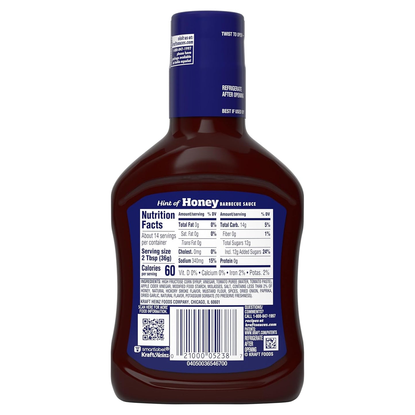Kraft Honey BBQ Sauce 18 oz – Sweet, Mild Glaze the Whole Family Loves on Meatballs and Oven-Baked Chicken