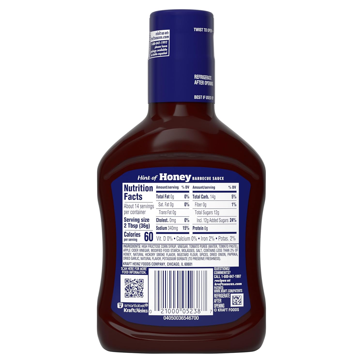 Kraft Honey BBQ Sauce 18 oz – Sweet, Mild Glaze the Whole Family Loves on Meatballs and Oven-Baked Chicken