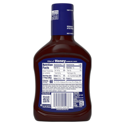 Kraft Honey BBQ Sauce 18 oz – Sweet, Mild Glaze the Whole Family Loves on Meatballs and Oven-Baked Chicken