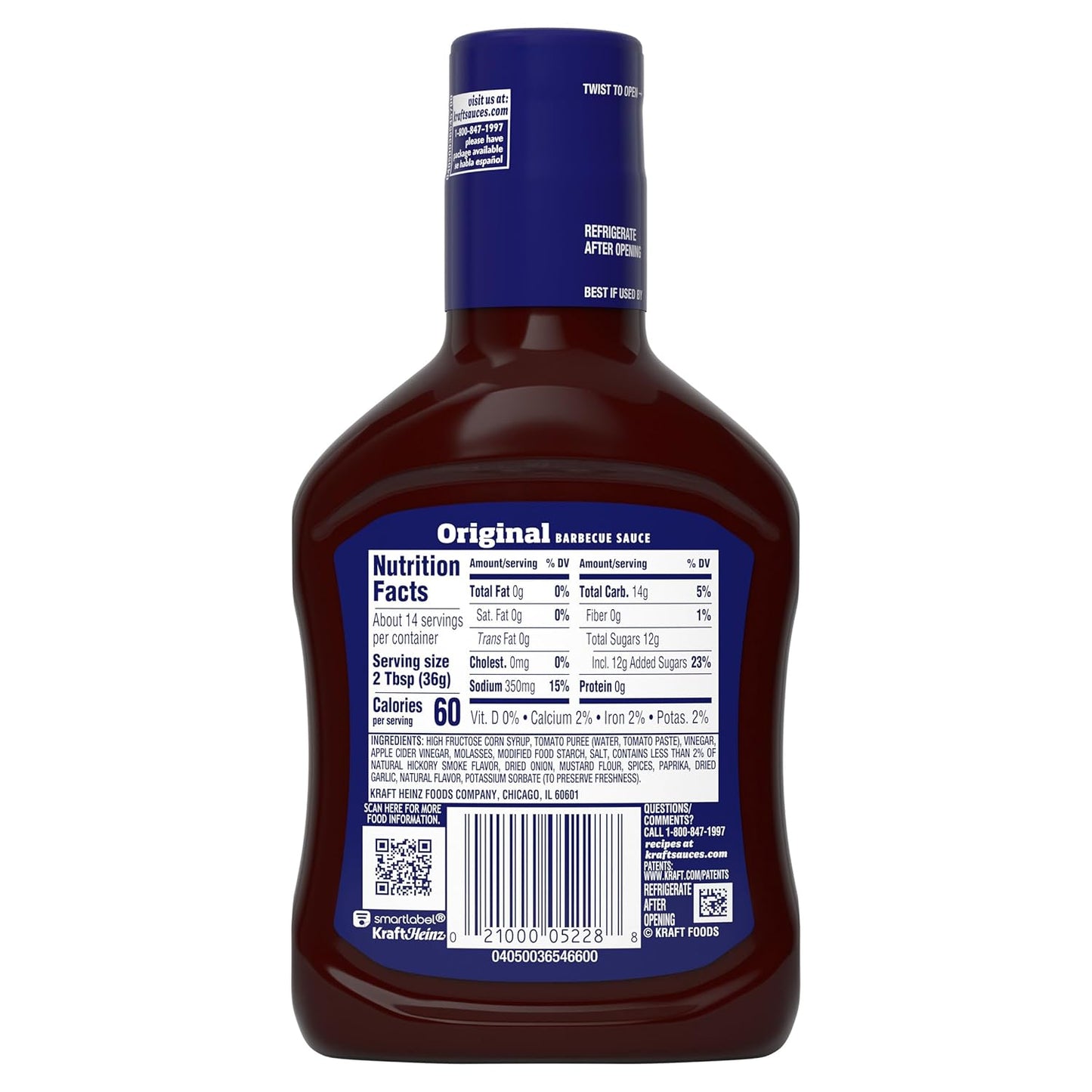Kraft Original BBQ Sauce – Mess-Free Squeeze Bottle for Kid Lunches, Family Dinners, and Snack Time
