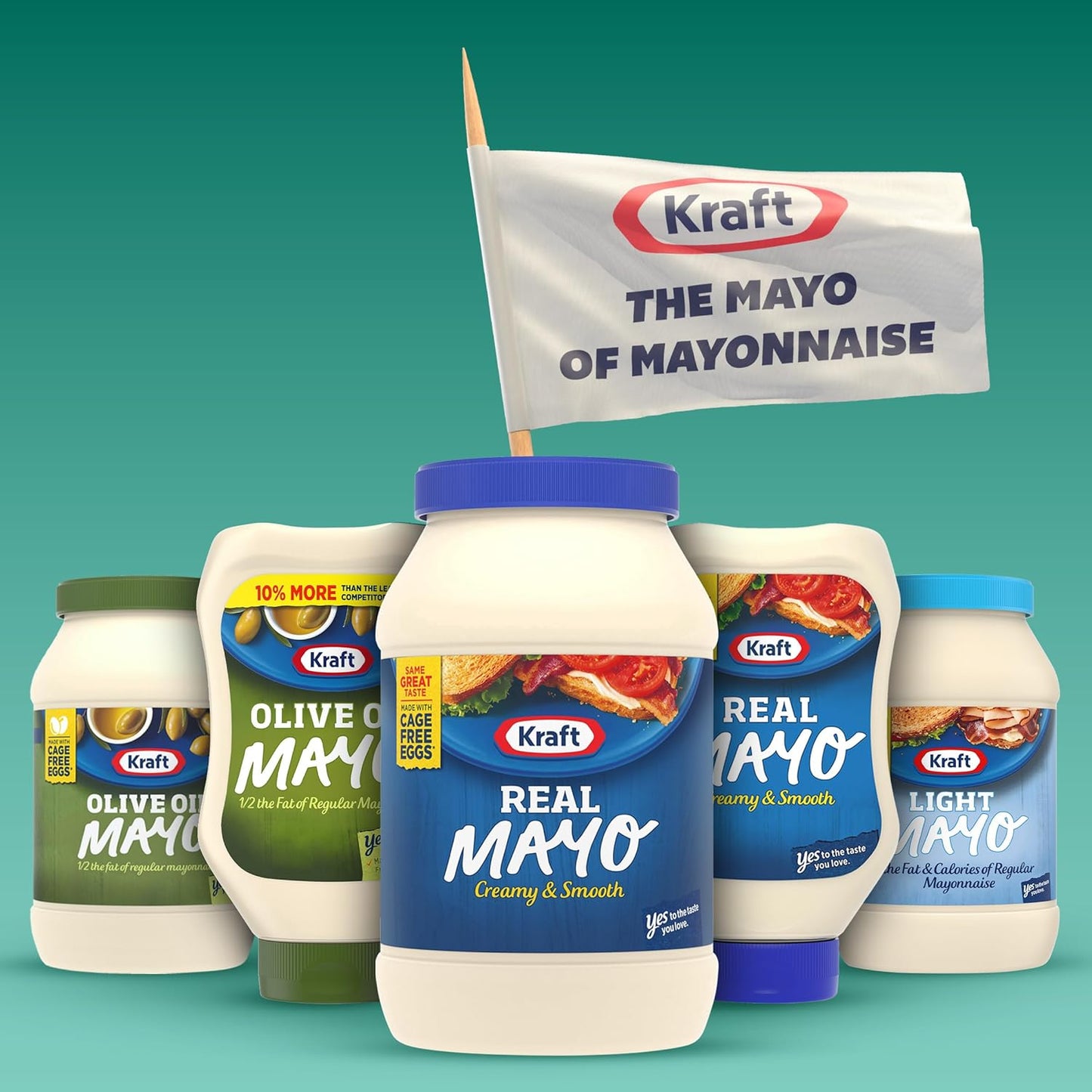 Kraft Real Mayo Creamy & Smooth Mayonnaise for Backyard Gatherings and Creamy Coleslaw Bases, 30 fl oz Jar