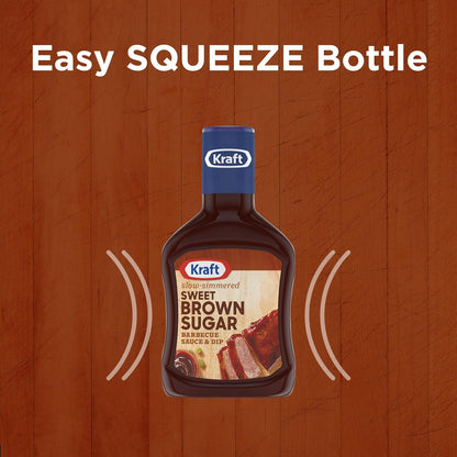 Kraft Sweet Brown Sugar Slow-Simmered Barbecue Sauce, 18 oz Sauce for School Night Dinners and Family Cookouts