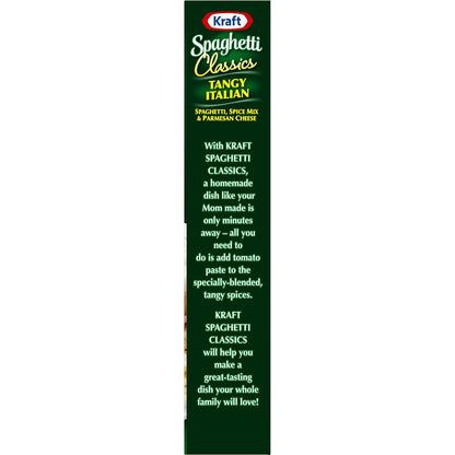Kraft Tangy Italian Spaghetti — Streamlined Family Dinner for Busy Weeknights, All-in-One 8 oz Box