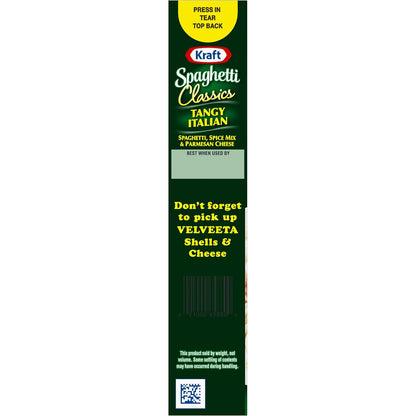 Kraft Tangy Italian Spaghetti — Streamlined Family Dinner for Busy Weeknights, All-in-One 8 oz Box