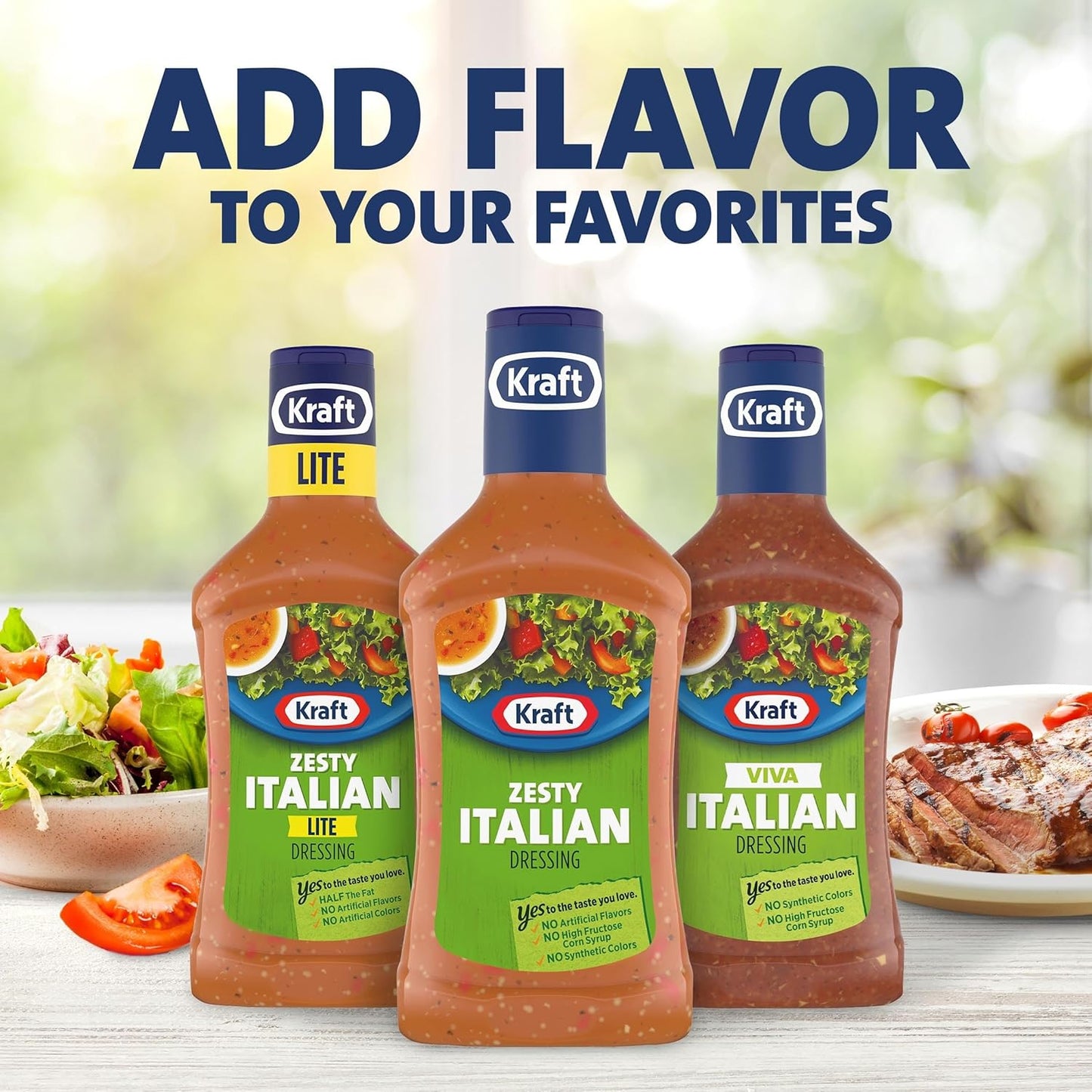 Kraft Zesty Italian Dressing – Patio Dinner Salad Dressing That Travels Well in a Cooler