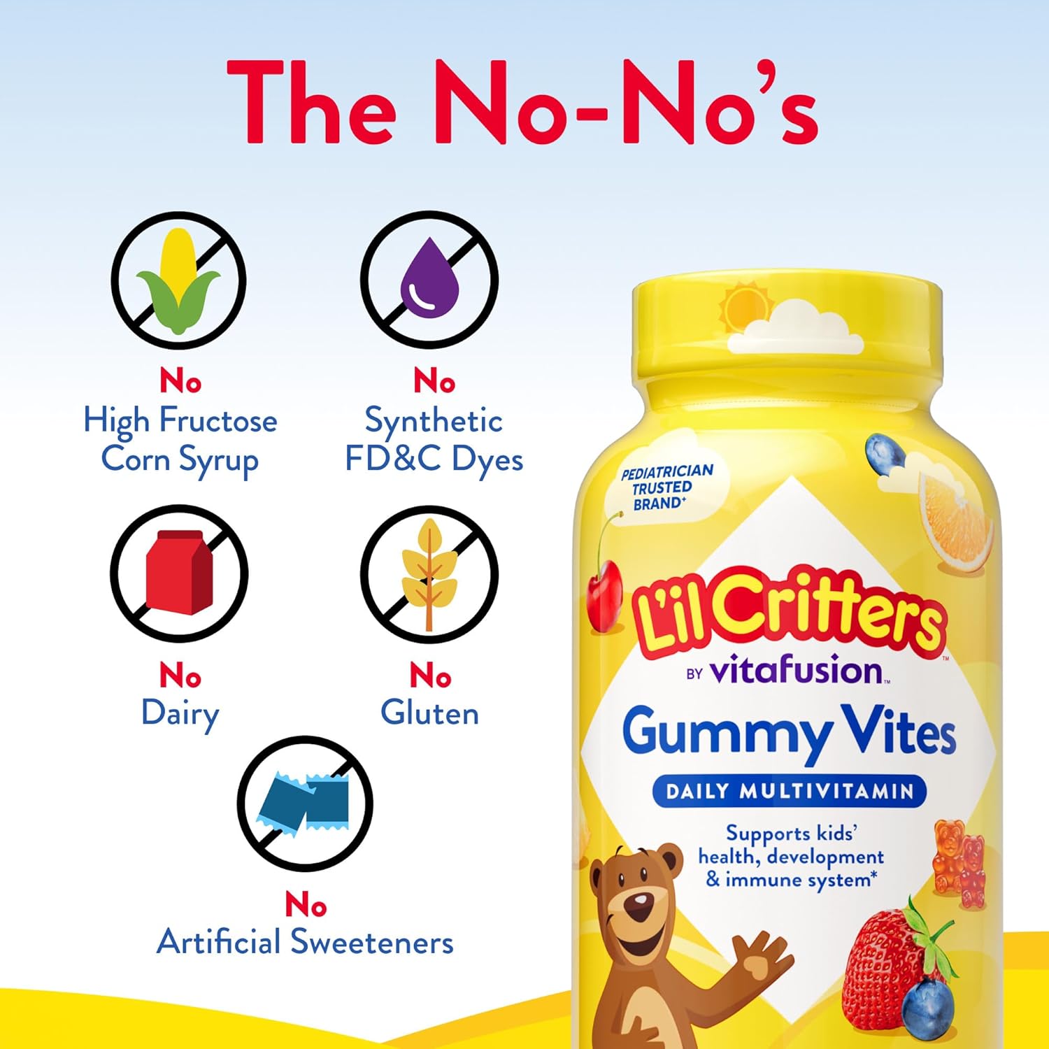 L'il Critters Gummy Vites – Pediatrician-Recommended Multivitamin for Kids Holistic Health, Dairy-Free