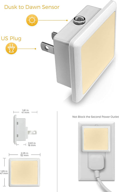 L LOHAS Night Light Plug into Wall – Decorative Hallway and Kitchen Accent, Slim Square Style 0.3W LED