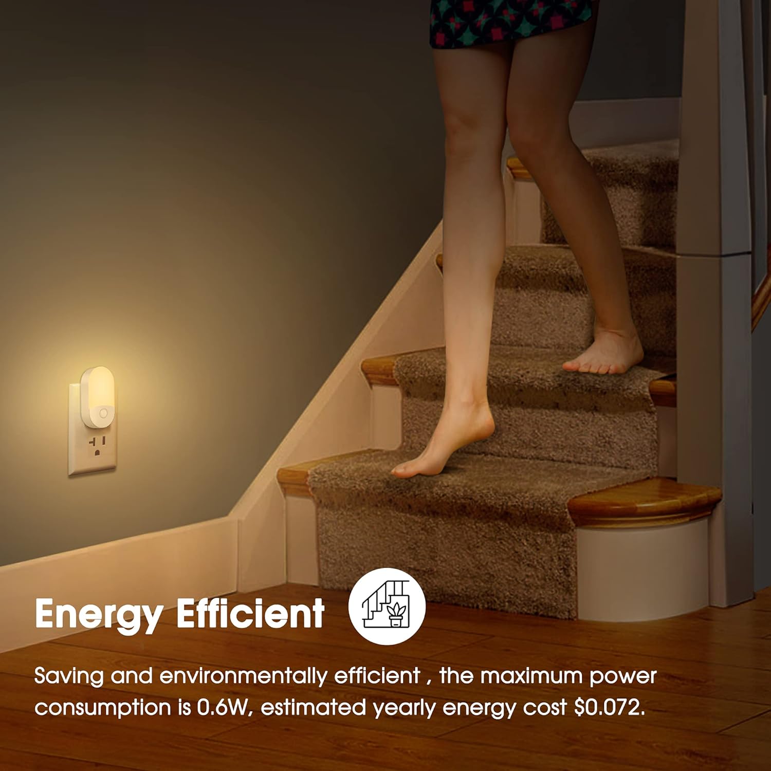L LOHAS Wall Plug Night Light – Kid-Friendly Hallway and Bedroom Light, Cool LED with No Flame or Hot Bulb