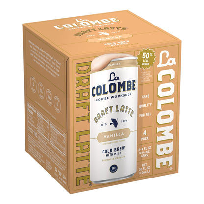 La Colombe Vanilla Draft Latte - Birthday Gift for Coffee Aficionados, Single-Origin Brazilian Draft Latte 11oz Can