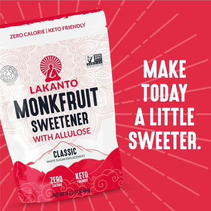 Lakanto Classic White Monk Fruit Sweetener with Allulose – Holiday Gift Idea for Spouses Managing Sugar Intake