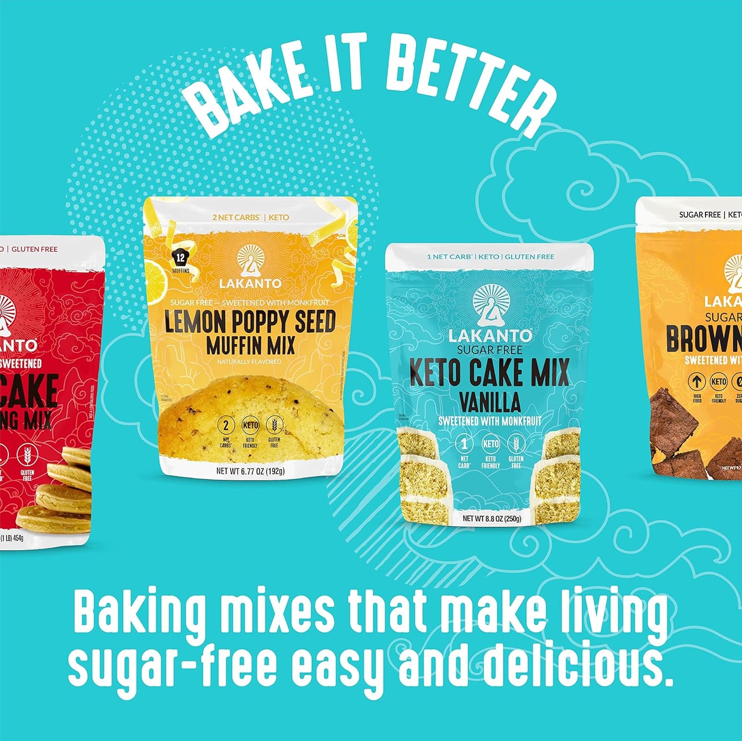 Lakanto Sugar Free Banana Nut Muffin and Bread Mix - No Added Sugar Banana Loaf for After School Treats