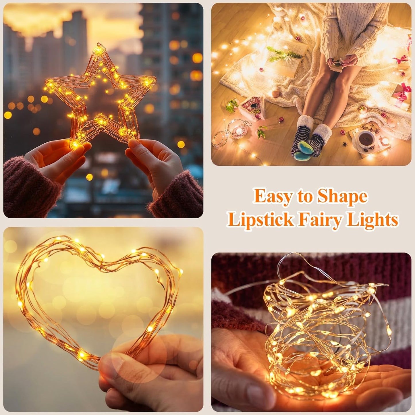 Lakumu Warm White Fairy Lights for Kids Room – Non Toxic Ambient Lighting for Nursery Reading Corner and Playroom