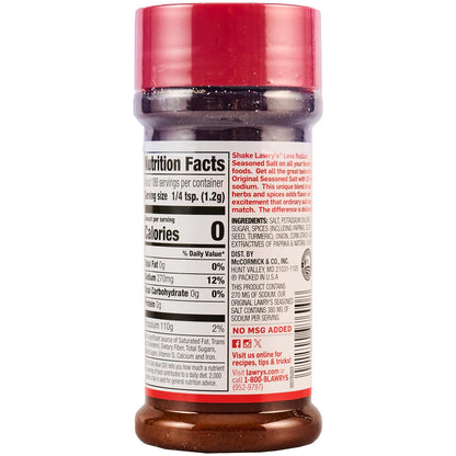 Lawry's 25% Less Sodium Seasoned Salt – Pantry Shortcut for Quick Lunchbox and Dinner Seasoning