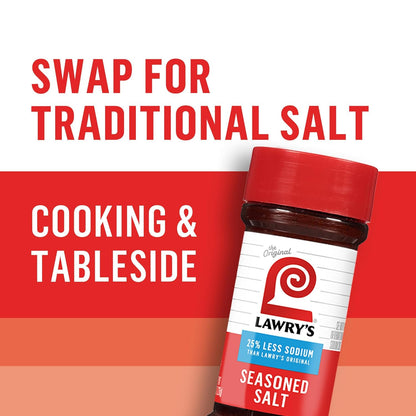 Lawry's 25% Less Sodium Seasoned Salt – Pantry Shortcut for Quick Lunchbox and Dinner Seasoning