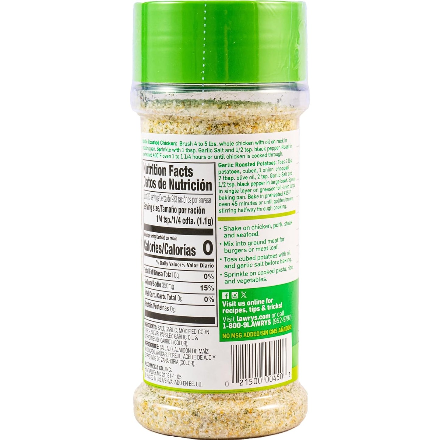 Lawry's Garlic Salt – Father's Day Pantry Upgrade for the Backyard Grill Master, 11 oz