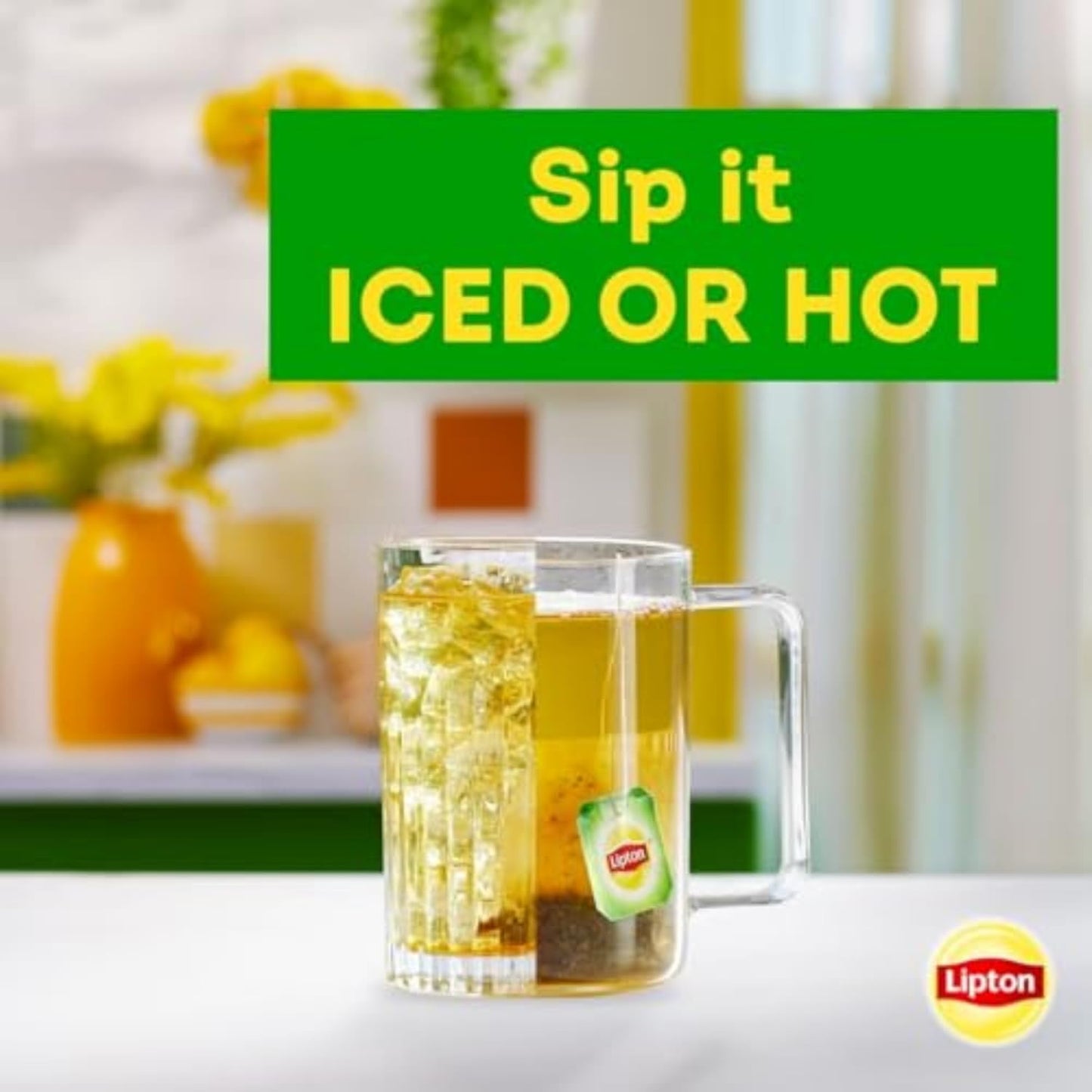 Lipton Peach Green Tea Bags – Portable Peach Tea for Camping Trips and Outdoor Dining, Easy Steep
