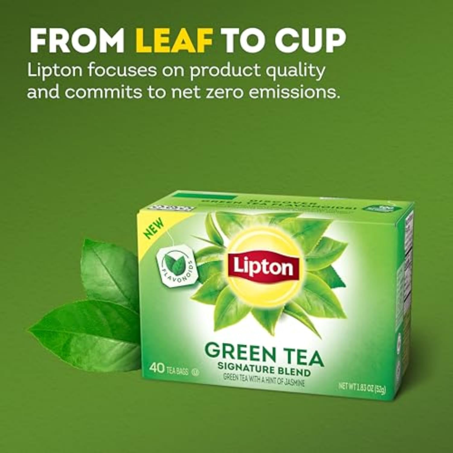 Lipton Unsweetened Green Tea – Holiday Gift for Health-Conscious Friends, 0 Calorie Pantry Favorite