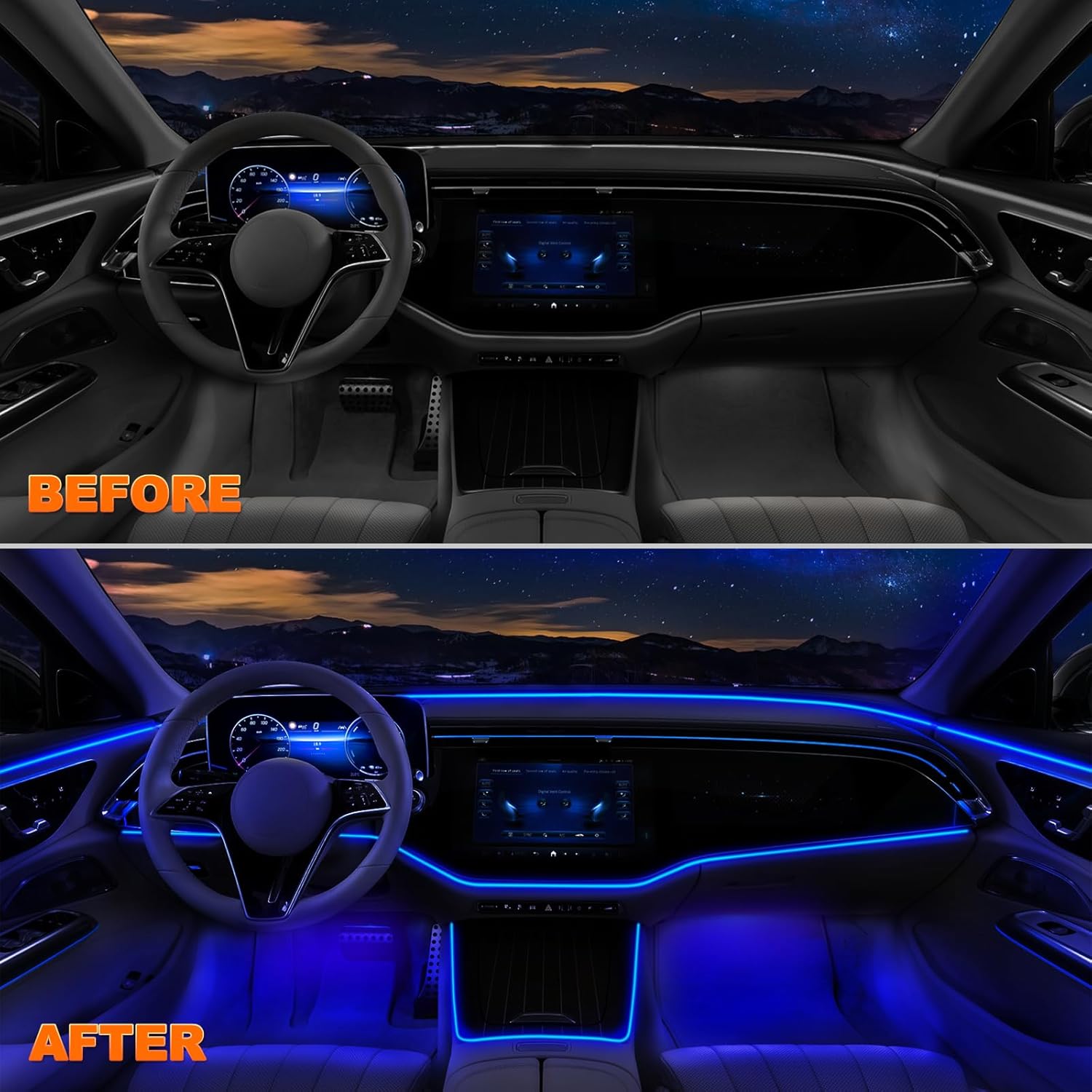 Lotus Lantern Car LED Strip Lights – Repurposed Boat Interior Accent Lighting, Waterproof Sound-Active Kit