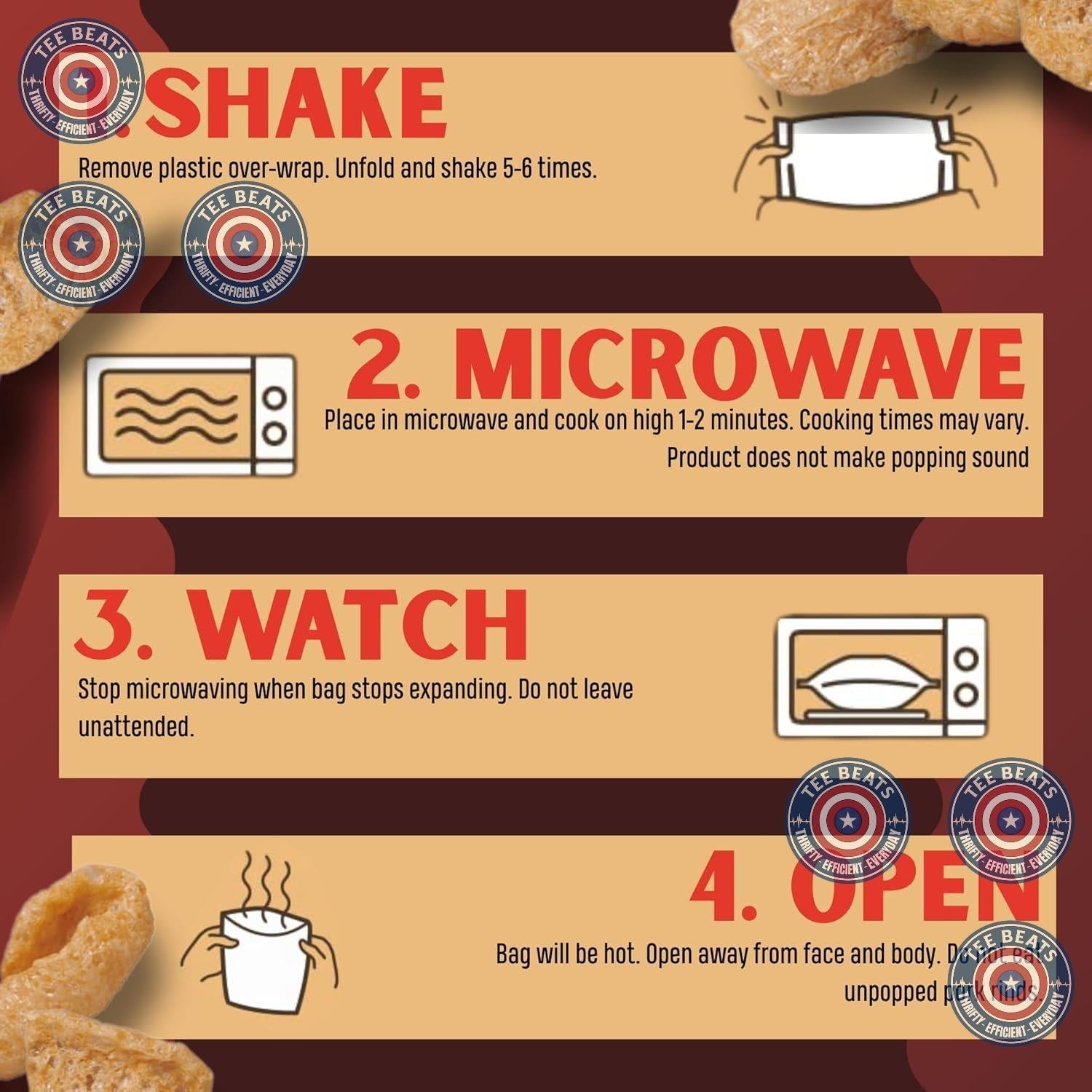 Lowrey's Bacon Curls Microwave Pork Rinds (Chicharrones), Original – Portion-Controlled Snack Packs for Busy Parents and Family Rooms