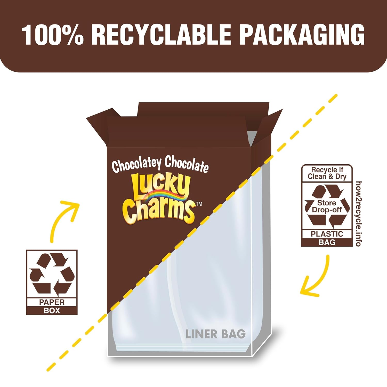 Lucky Charms Chocolatey Chocolate Cereal with Marshmallows – Holiday Gift for Picky Eaters, Chocolate Marshmallow Cereal, 10.6 oz