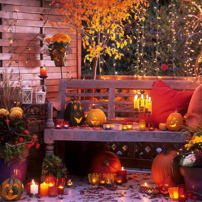 LumDecor Worry Free Halloween Lights – UL Certified 21 ft String Lights Orange Bulbs Brown Wire, Leave On Overnight Without Fire Risk