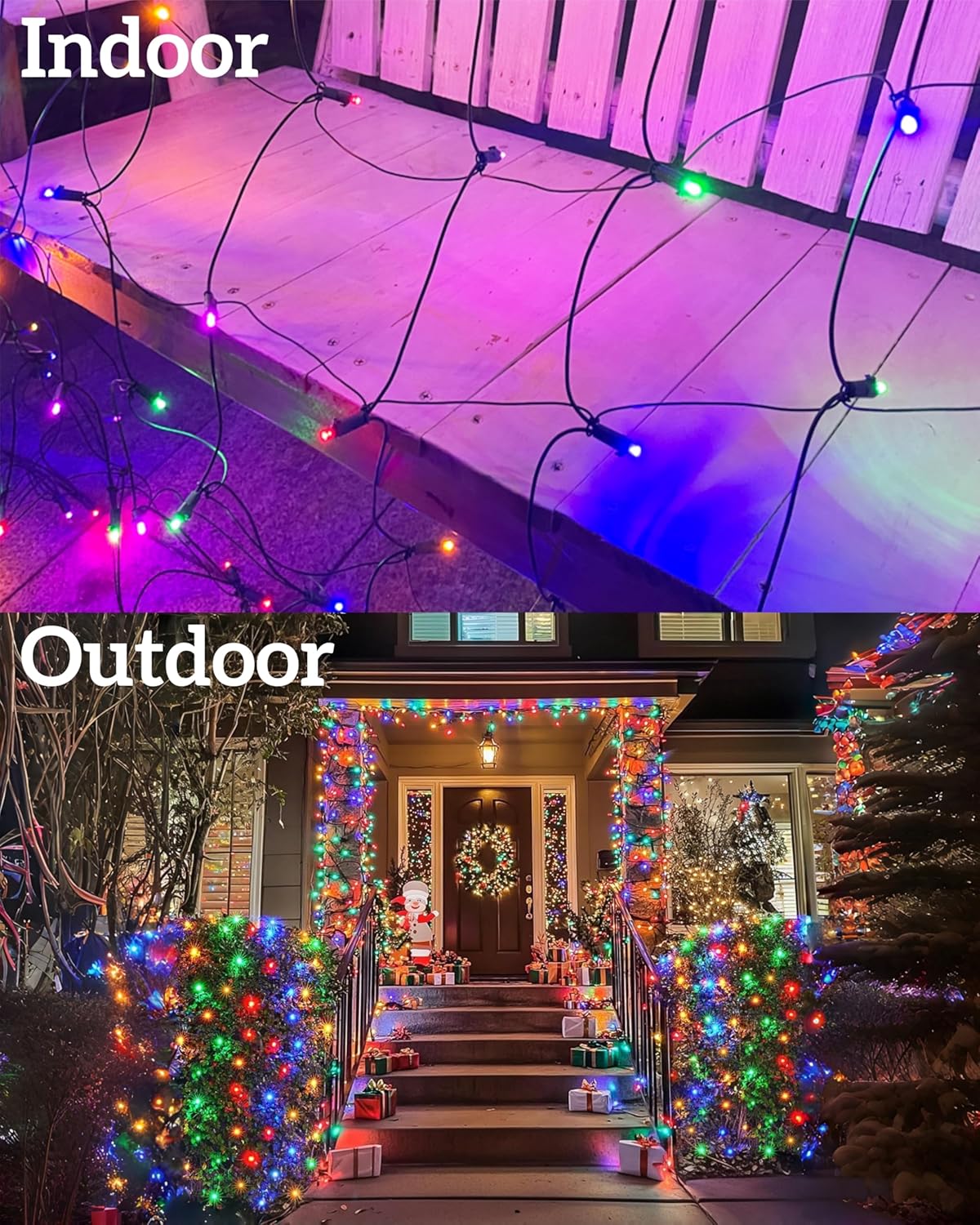 LumEver Christmas Tree Net Lights 132 LED for Mantel Greenery and Staircase Holiday Decor