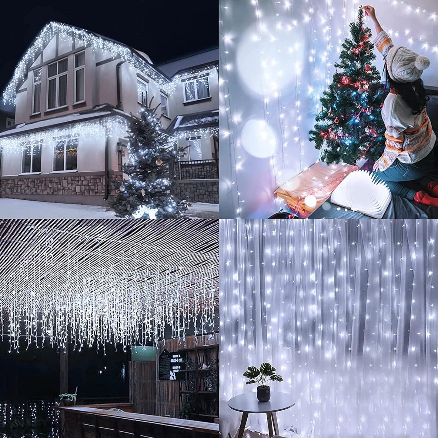 LuminaGlow Hanging Curtain Lights – Valentine and Holiday Present for Women, Waterproof 400 LED Strand
