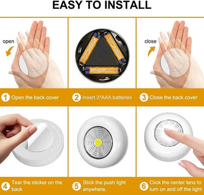 LuminAura LED Puck Lights – Hallway and Closet Decor Touch Lights, Battery Wall Sconce Style