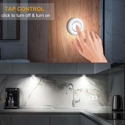 LuminAura LED Puck Lights – Hallway and Closet Decor Touch Lights, Battery Wall Sconce Style