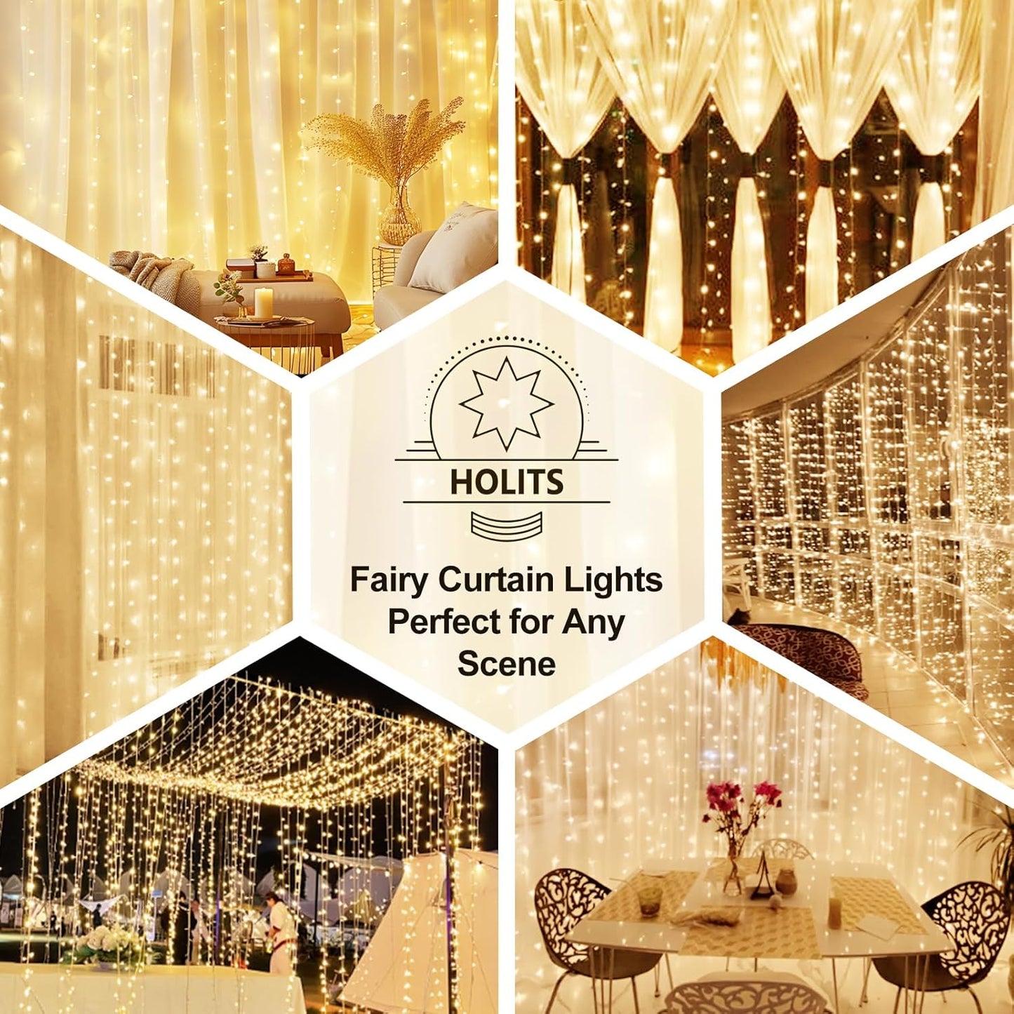 Luminos Glow LED Curtain Lights – Smoke-Free Alternative to Candles for Cozy Evenings