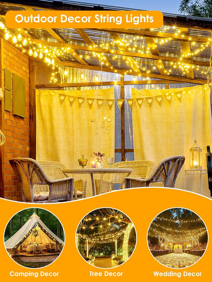 LumiWeave Safe Fairy Lights for Kids and Girls Room – LED Plug in String Lights with Memory Function for Bedroom Tent Canopy and Birthday Party Setup