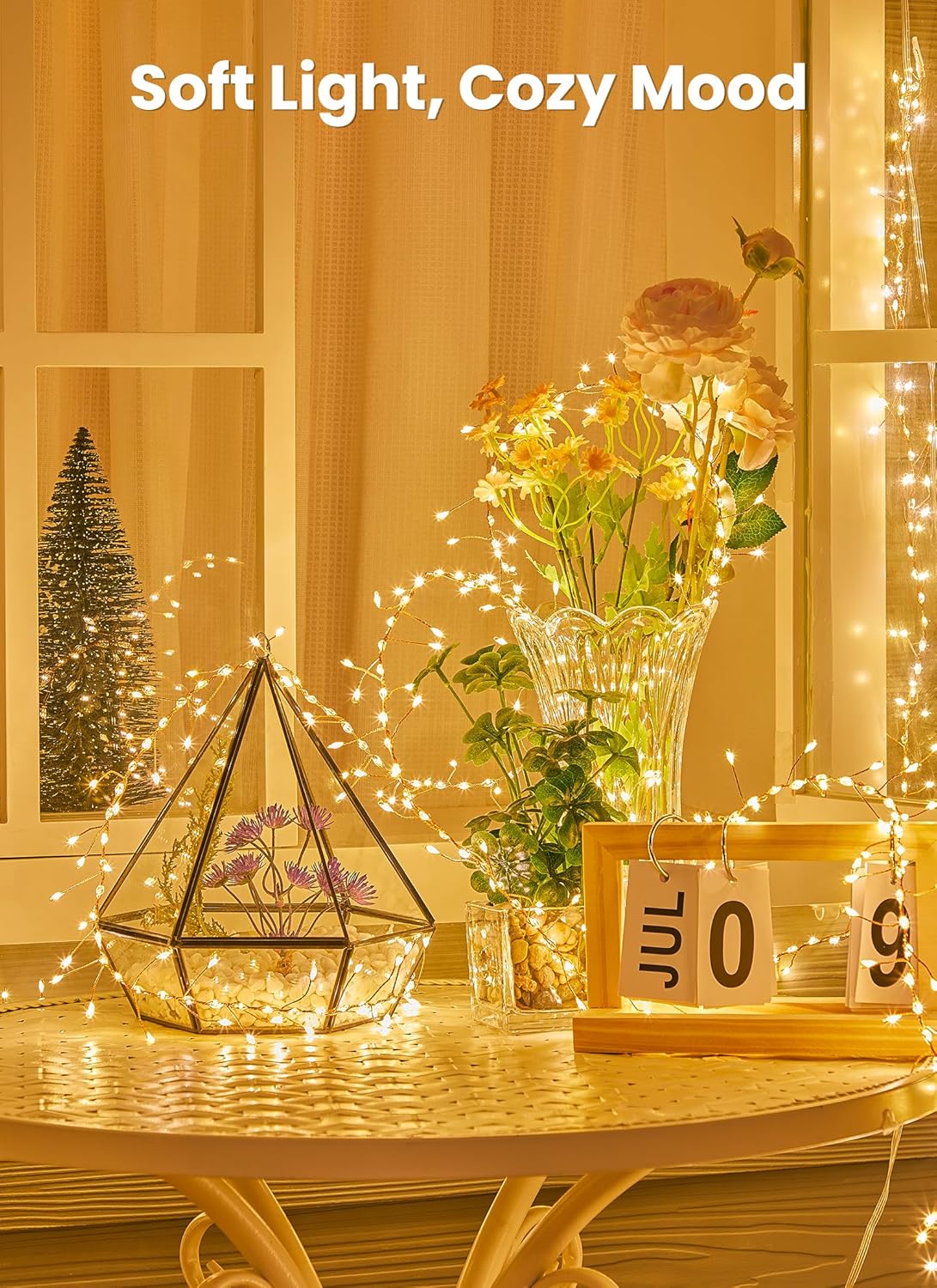 Lumoonos 388LED Copper Wire Lights – Portable Fairy Lights for Camping and Backyard Gatherings