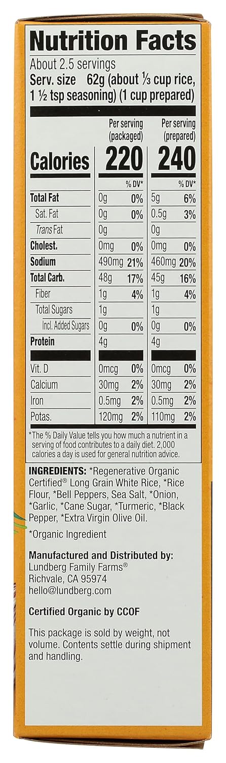 Lundberg Family Farms Yellow Rice Whole Grain Blend – Convenient 6 oz Side for Tight Schedules