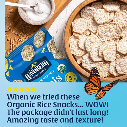 Lundberg Organic Rice Cake Minis – On-the-Go Snack for Road Trips, Non-GMO Original Sea Salt