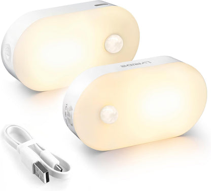 Lyridz Motion Activated Stick On Night Light for Small Apartments, Tool Free Wireless LED That Disappears Into Neutral Decor