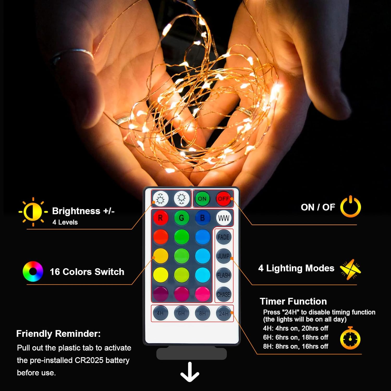 Minimax LED Twinkle Lights – Valentine's Day Gift for Mom with Warm White and RGB Modes