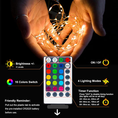 Minimax LED Twinkle Lights – Valentine's Day Gift for Mom with Warm White and RGB Modes