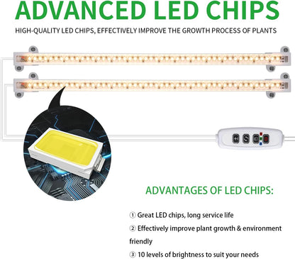MossyCove Grow Light Strips – Consistent Daylight Extension for Work-From-Home Plant Shelf