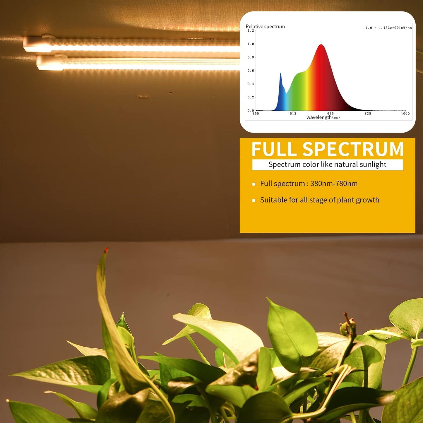 MossyCove Grow Light Strips – Consistent Daylight Extension for Work-From-Home Plant Shelf