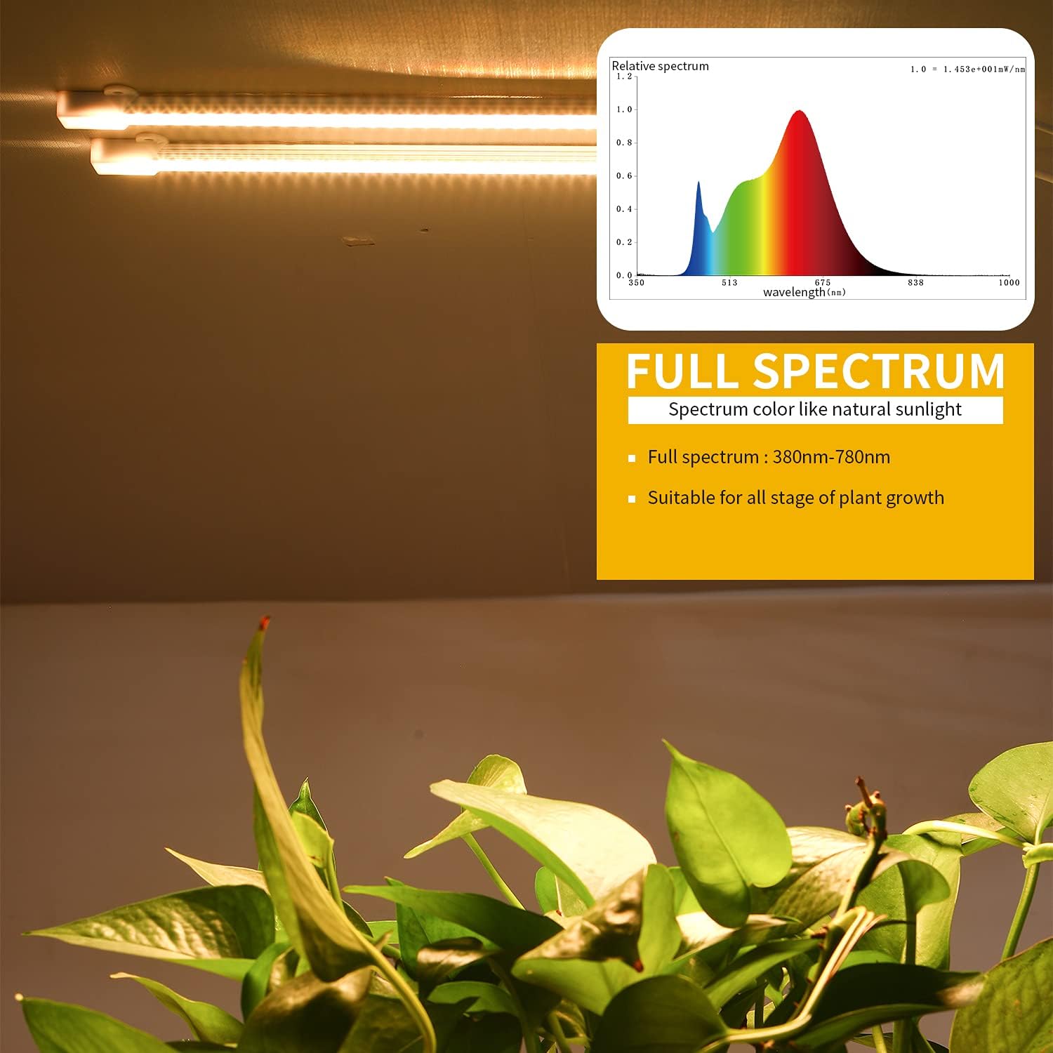 MossyCove Grow Light Strips – Consistent Daylight Extension for Work-From-Home Plant Shelf