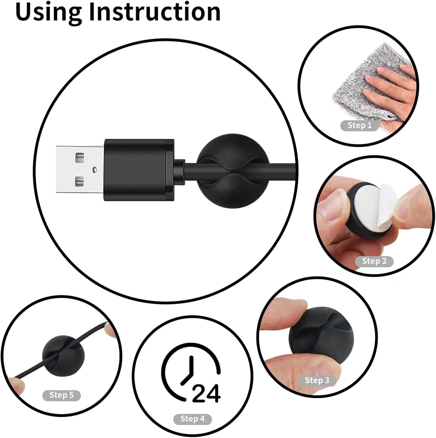 Nimble Cable Clips – Work-From-Home Desk Cable Holder, Adhesive Cord Clips for Keyboard Mouse and Charger Wires