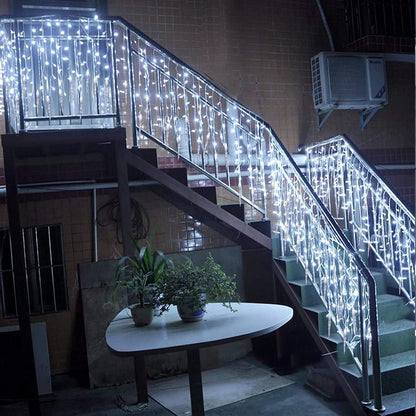 Ollny Flameless Icicle Christmas Lights, 360 LED Low Voltage UL Certified Plug with Auto Timer for Safe Nighttime Use