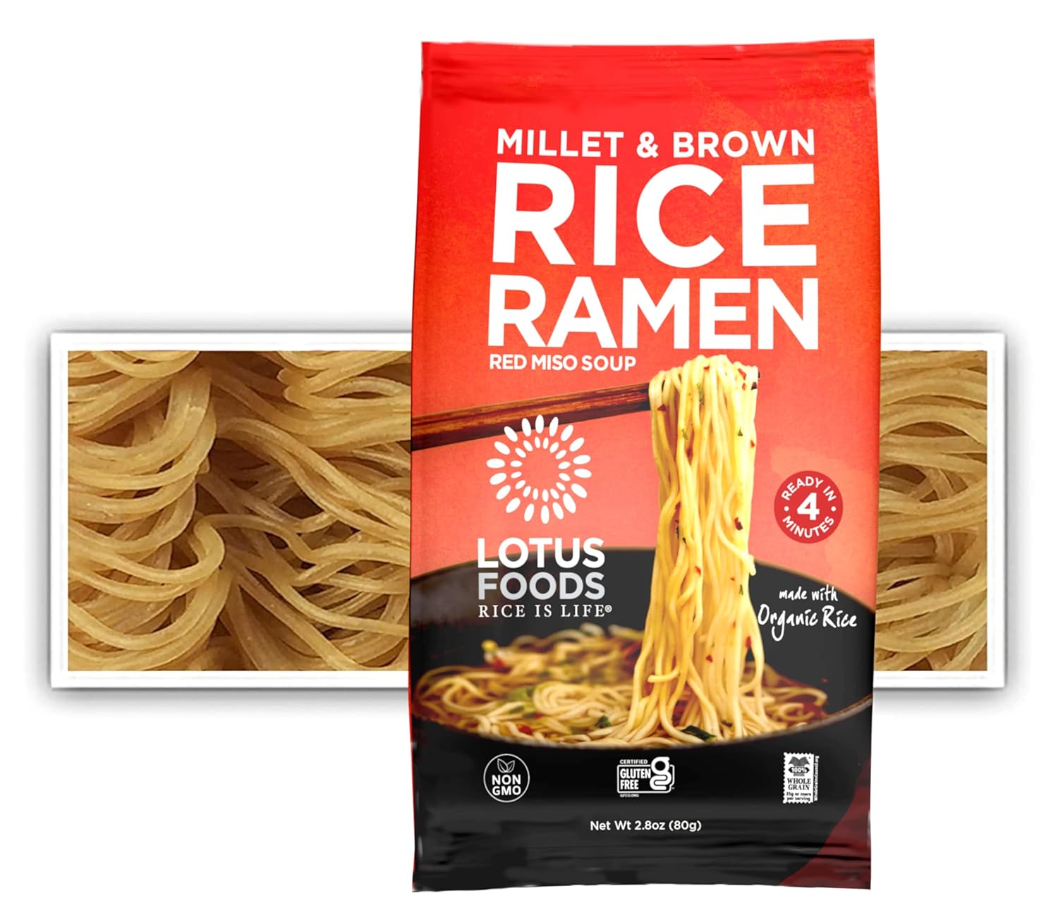 organic brown rice flour and millet flour ramen noodles (wheat-free, gluten-free)