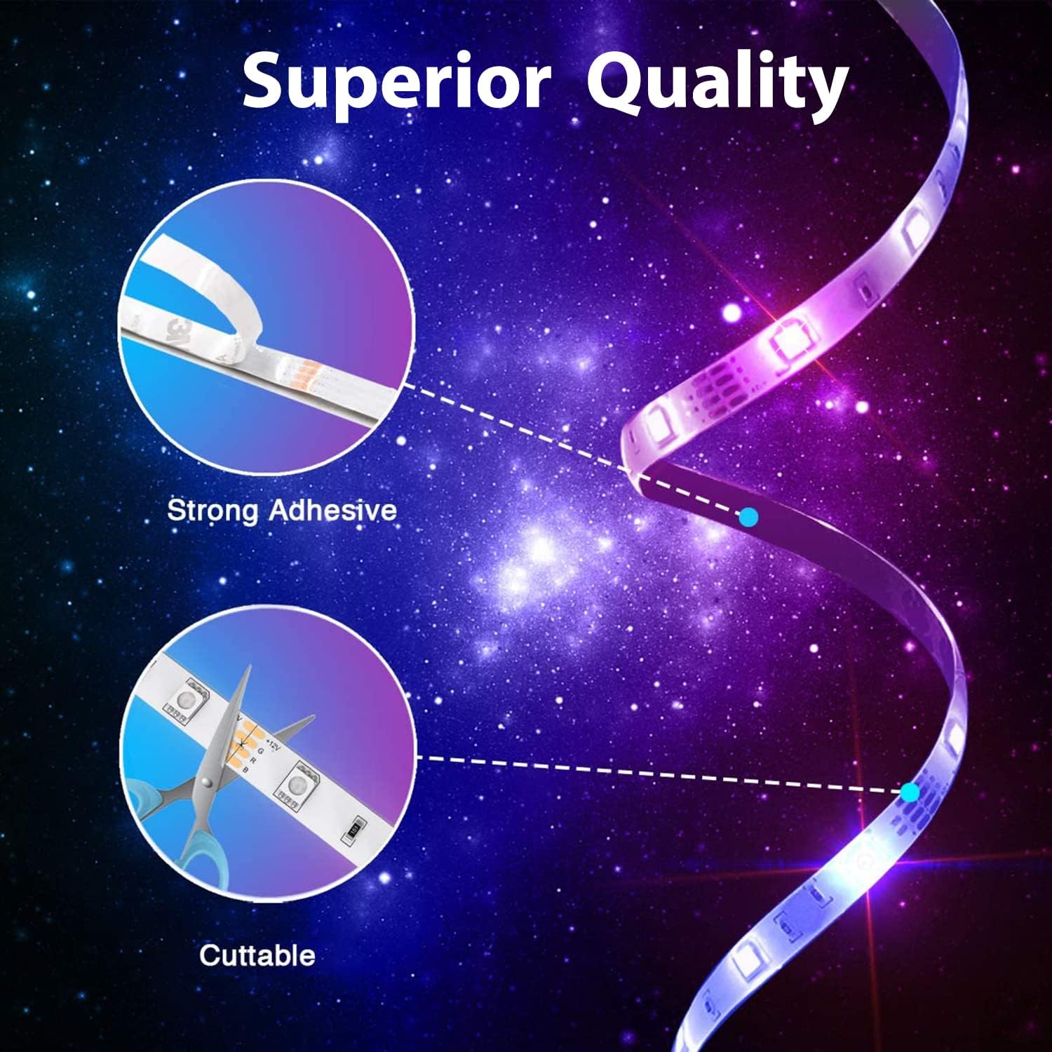 PHOPOLLO RGB LED Strip Lights – Child Friendly Bedroom Lighting, No Heat Touchable Strip