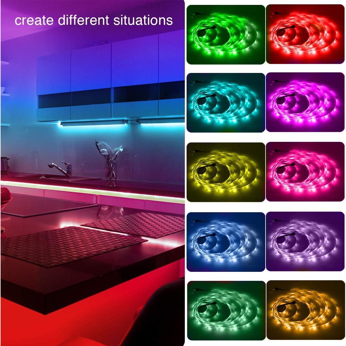 PHOPOLLO RGB LED Strip Lights – Child Friendly Bedroom Lighting, No Heat Touchable Strip