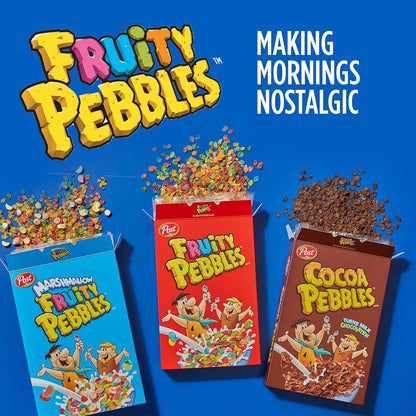 Post Fruity Pebbles Cereal – Family Size Gluten Free Cereal for Shared Kids Breakfast Bowl