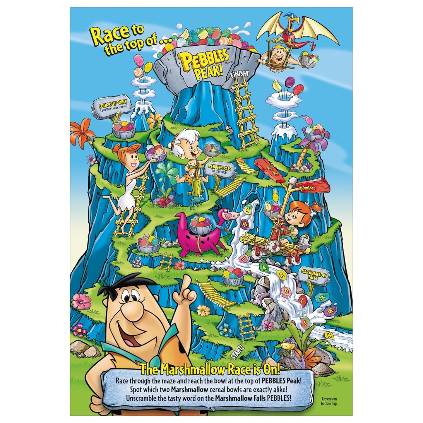 Post Fruity PEBBLES Marshmallow Cereal – Kids Room Snack Cereal with Marshmallows 18 oz